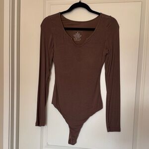 Brown Long Sleeve Bodysuit